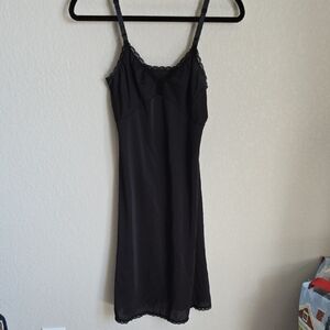 Shadow Line Chic Black Lace Slip Dress